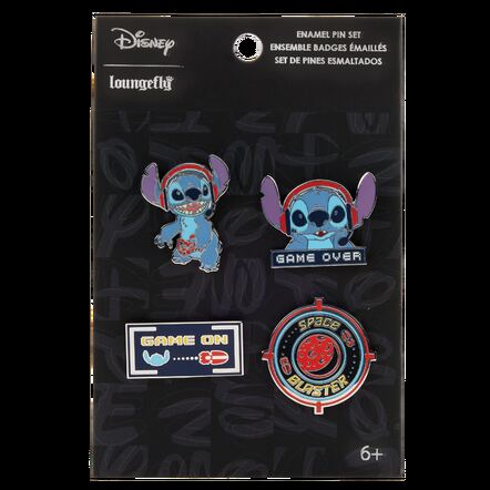 Loungefly Disney Stitch Gamer 4-Piece Pin Set Exclusivo de star-game