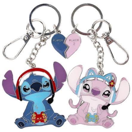 Disney Lilo and Stitch Gamer Stitch and Angel Keychain Bag Charm Set Exclusivo de star-game