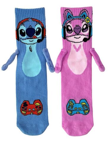 Disney Lilo and Stitch - Stitch and Angel Magnetic Crew Socks Exclusivo de star-game