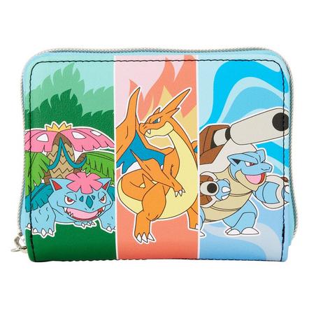 Loungefly Pokemon Mega Evolution Starters Zip Around Wallet Exclusivo de star-game