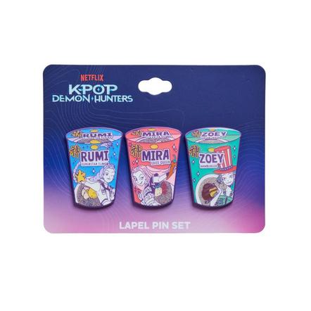 KPop Demon Hunters HUNTR/X Ramen Cup Enamel Pin Set Exclusivo de star-game
