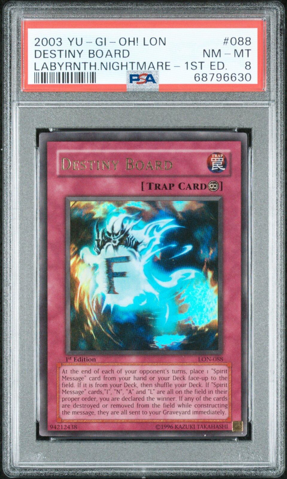 2003 Yu-gi-oh! Lon-labyrinth Of Nightmare 088 Destiny Board 1st Edition PSA 8